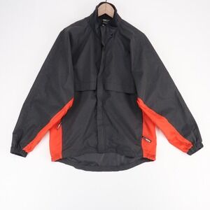 Illuminite Jacket Mens L Gray Checkered Reflective Full Zip Windbreaker Cycling